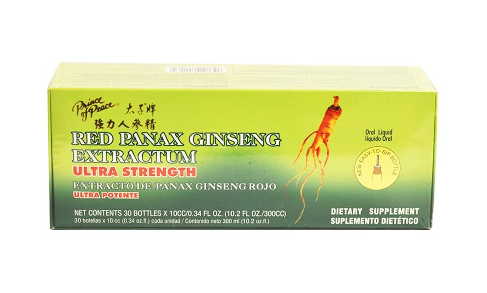 Prince of Peace Red Panax Ginseng Extractum Ultra Strength, 0.34 oz Each, 30 count
