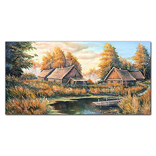 Décoration murale verre acrylique 100x50cm tableau nature paysage forêt