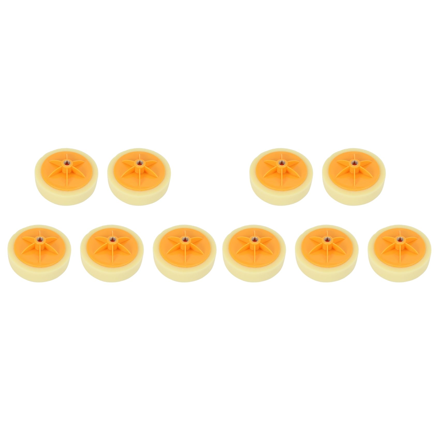 10pièces 6 Roue de Polissage de Cire de Voiture de Pouce / 15cm ÉPilant L'Outil de Kit de Protection de Cire de Roue de L'ÉPonge M14 pour Le Polisseur de Voiture Jaune
