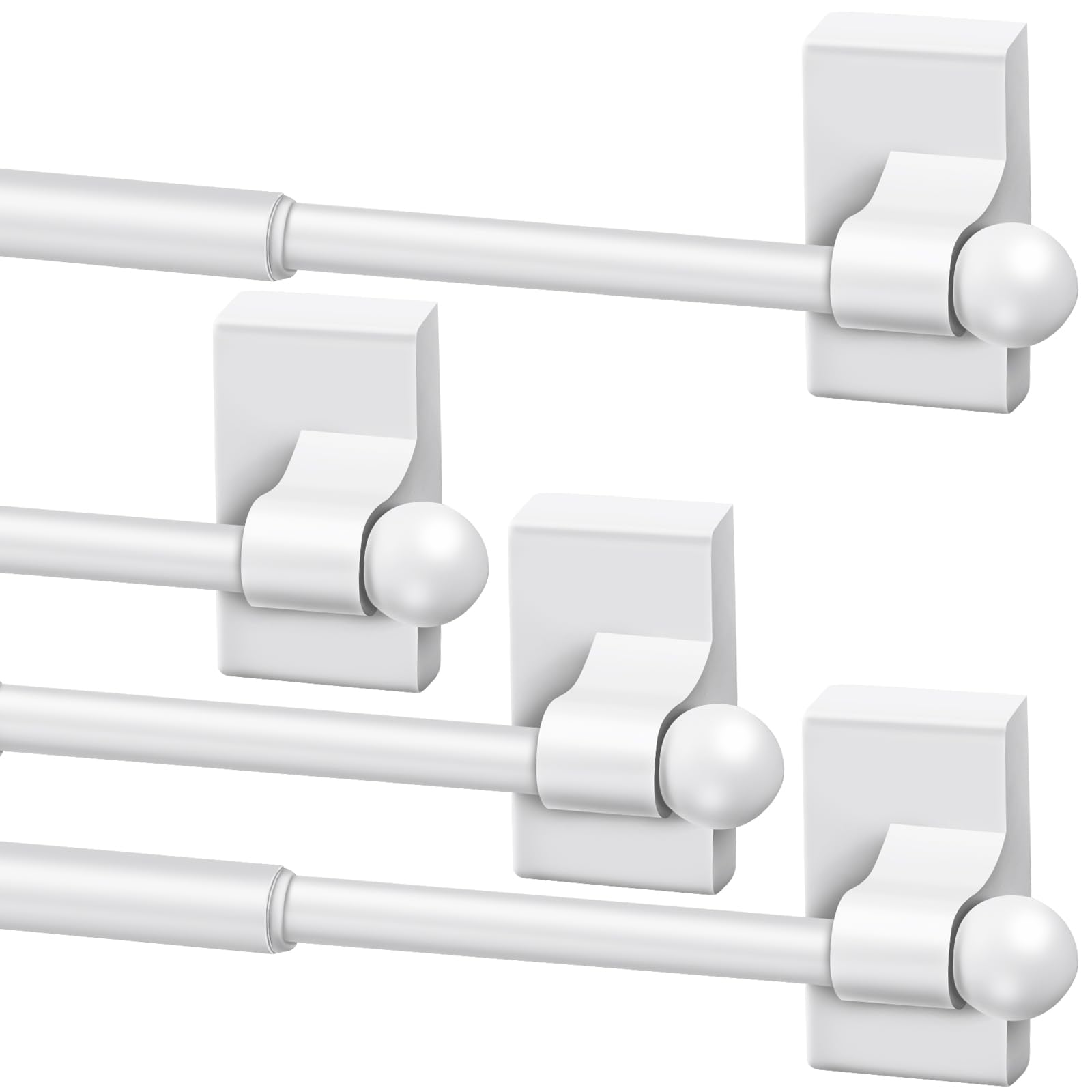 Yaocom Magnetische Gardinenstangen für Metalltüren, 71,1 cm bis 121,9 cm, 1,27 cm, vielseitig verwendbar, verstellbare Magnetstange für Fensterrahmen, Schränke, Kühlschränke, Geschirrspüler, 4 Stück
