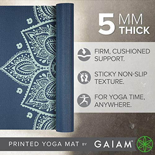 Gaiam Premium Printed Non-Slip Yoga Exercise Fitness Mat 5mm Thick Suitable for All Types of Yoga, Pilates and Floor Exercises (172 x 61 x 5 mm) - Image 3
