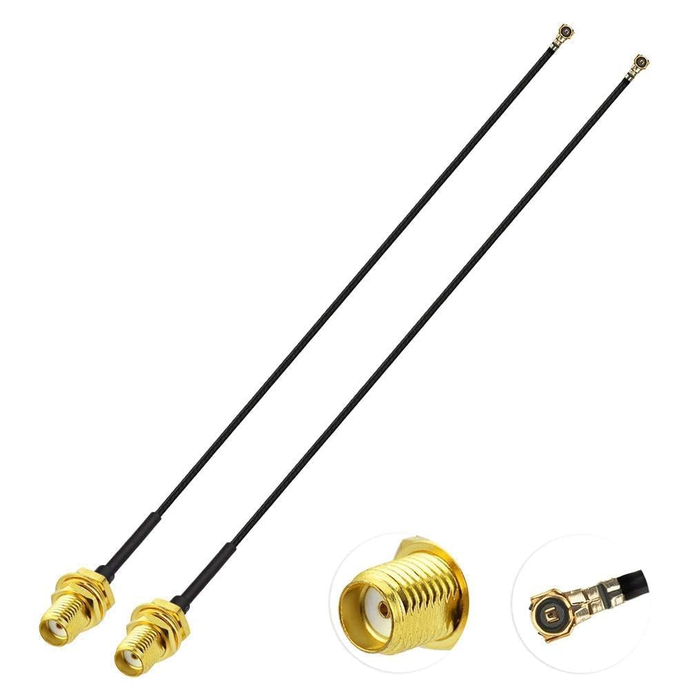 Superbat SMA Cable Mini PCI to SMA Bulkhead Coaxial Cable 6inch 15cm for M.2 NGFF Interface WiFi PCI Wireless Routers Mini PCIe Cards Network Extension Pigtail 2-Pack