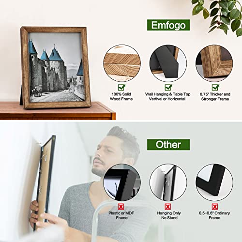 Emfogo 8X10 Picture, Pack Of 2 Picture Frames 8 By 10 With Real Glass, Rustic Solid Wood Photo Frames 8X10 Collage For Wall Decor (Carbonized Brown) #TOP5
