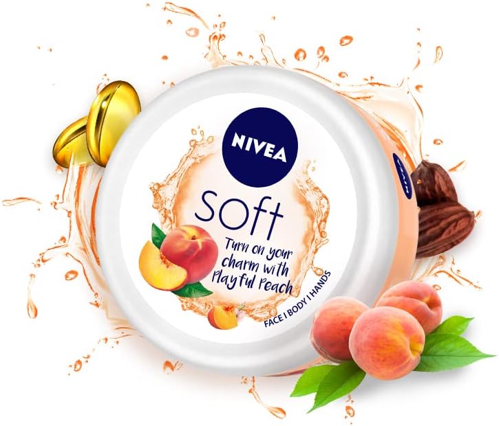 Soft Light Moisturizer 100ml | Playful Peach | For Face, Hand & Body, Instant Hydration | Non-Greasy Cream | With Vitamin E & Jojoba Oil | All Skin Types