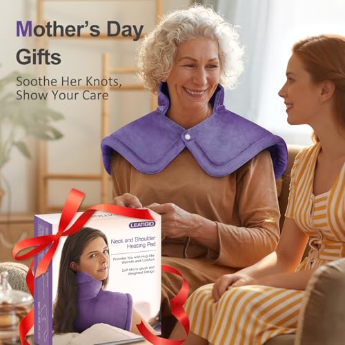 Image of Mothers Day Gifts, Heating Pad for Neck Shoulders Back, Upgraded PTC+NTC Even Heating, Versatile Electric Heated Neck Wrap for Full-Body Relax, Birthday Gifts for Women Mom Wife Grandma, Purple