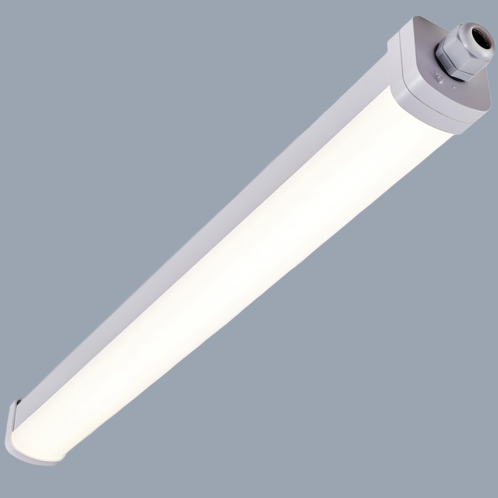 LEZOE LED Plafoniera impermeabile IP66 40W 150CM, 5600Lumens (140Lm/W) LED Tube Damp Proof, Lampada Stoccaggio 4000K Bagno, stanza umida, magazzino, cantina, garage, officina, cucina, ufficio