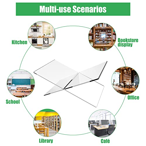 Acrylic Book Stand Transparent Clear Book Display Stand 6"X11"X4" For Cookbook Art Book Bible Guest Book, Cookbook Holder Textbook Stand(2 Pack) #TOP4