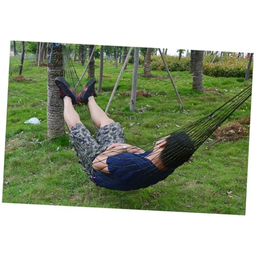 Abaodam Outdoor Nylon Netz Hängematte Leicht mit Seil Belastbar bis 120 Kg Schnelltrocknend Tragbares Schlafnetz für Camping Wandern Garten und Reisen