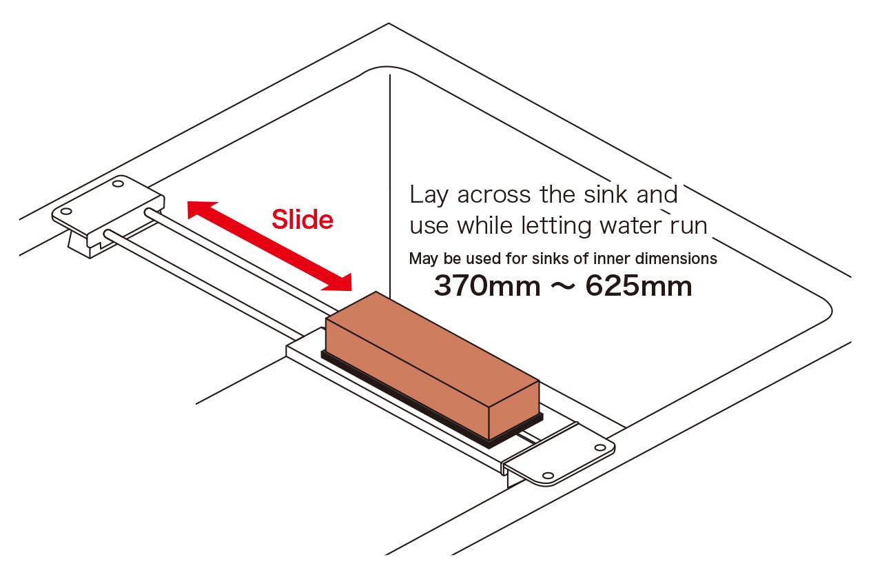 Table d’affûtage Longue Support Coulissant Socle pour Pierre à Aiguiser Pont d’Evier Réglable Suehiro, Matériau : Résine ABS/Acier Inoxydable/Elastomère