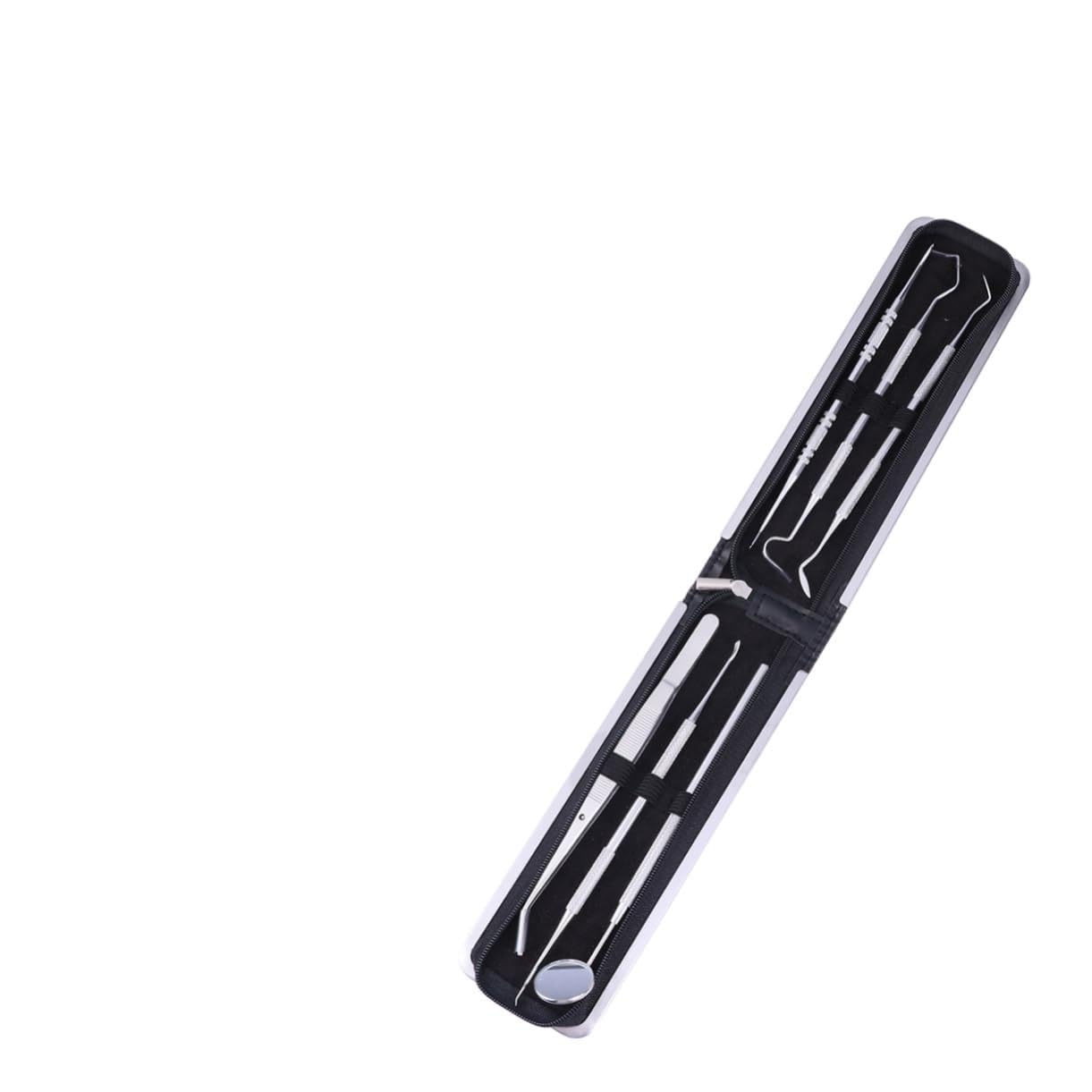 TOVINANNA Tools Set 6pcs Stainless Steel Oral Cleaning Kit Dentist Teeth Probe Tweezers -in-one Oral Care