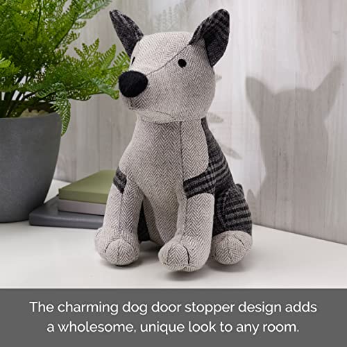 Elements 8.66X11.02X11.02 Inch Gray Dog Weighted Fabric Door Stopper #TOP3