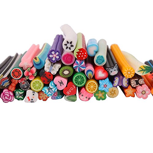 50pcs Fruit Canes Slice Nail Art Decoration