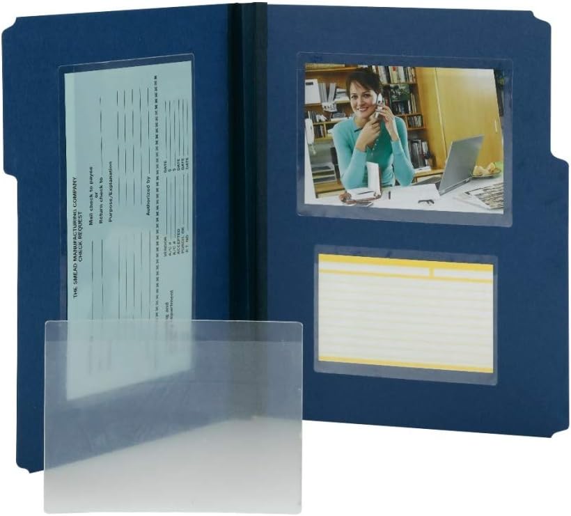 Smead Self-Adhesive Poly Pocket, Index Card Size, Clear, 100 per Box (68153)