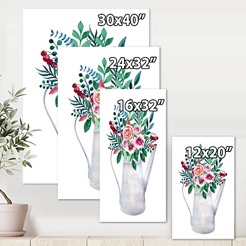 Toile murale fleurs pot rustique tableau décoration maison - 4