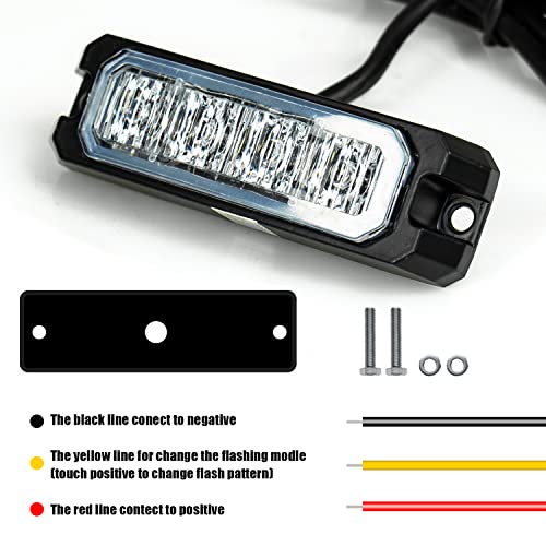 Fxc 4-Led Strobe Light Purple Waterproof Emergency Beacon Flash Lights,Purishion Caution Bar 16 Patterns Flashing Car Suv Pickup Truck Van Vehicle Pov (2 Pack)(4Led Purple) #TOP4