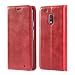 Produktbild Mulbess Handyhülle für Motorola Moto G4 Play Hülle Leder, Motorola Moto G4 Play Handy Hüllen, Slim Flip Handytasche Schutzhülle für Motorola Moto G4 Play Case, Wein Rot