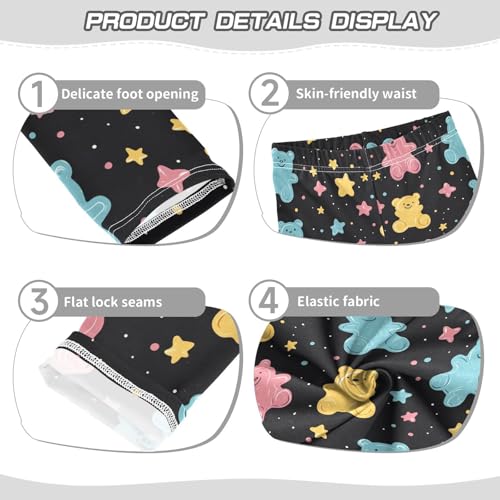 Colorful Gummy Bear and Stars Girls Casual Leggings for Kids Printed Long Pant Bottoms Stretch and Soft3