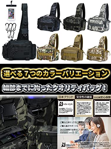 【nda-style】釣りバッグ フィッシングバッグ ショルダーバッグ 多機能 大容量 タックルバッグ ランガン (ブラック) 7枚目