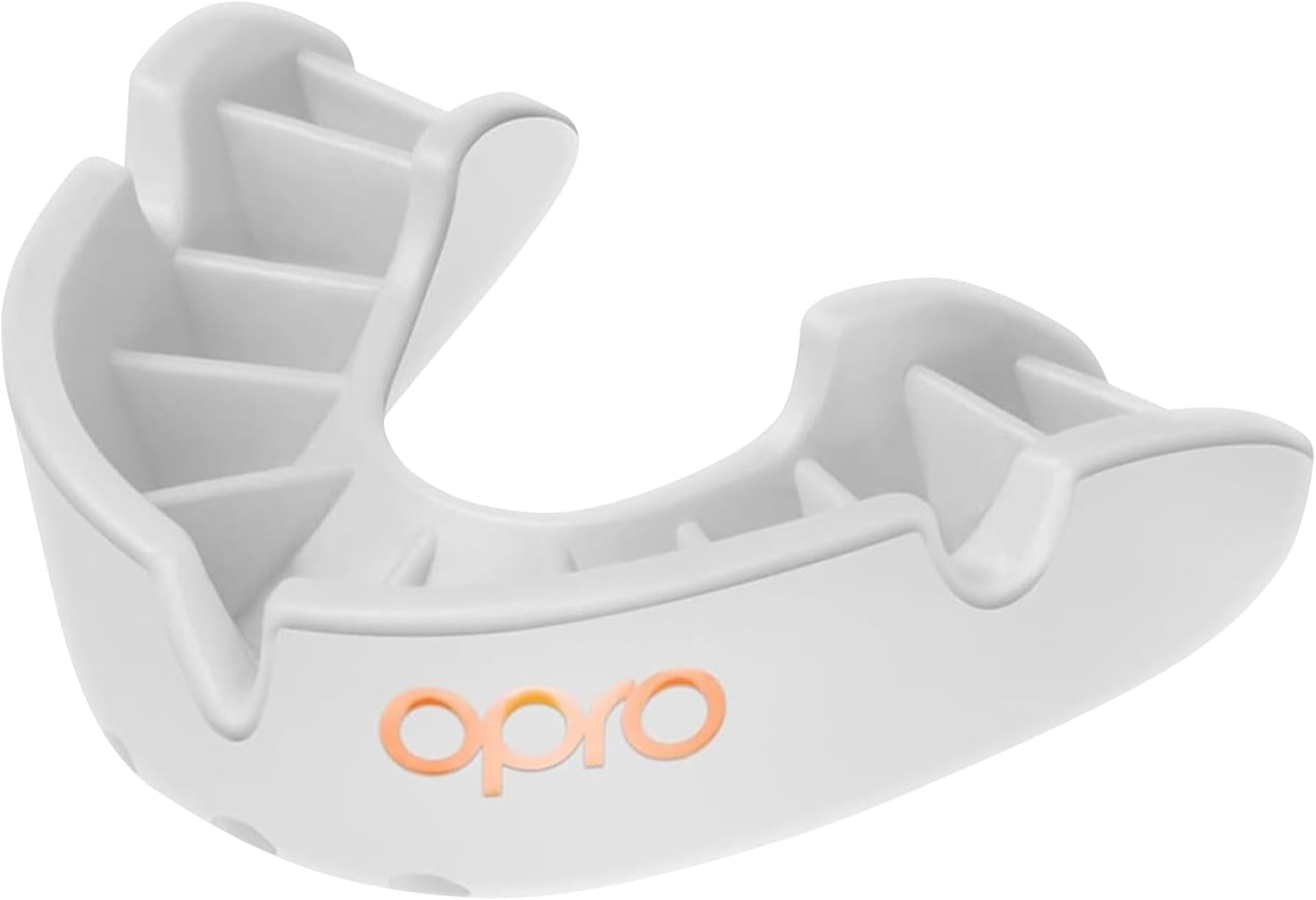 Bronze Level Sports Mouthguard – Custom-Fit, Breathable, Slim Design – Protective Mouth Guard for Football, Wrestling, Boxing, MMA, Lacrosse & All Contact Sports, Case Included – White, Adult