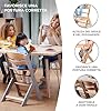 Kinderkraft Seggiolone Pappa in Legno ENOCK, Evolutivo, Multifunzionale, Sedia Ergonomica, Altezza Regolabile, Facile da Pulire, dai 6 Mesi ai 10 Anni, Grigio Pieno
