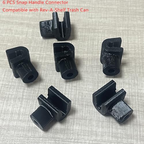 Image of 6 PCS Snap Handle Connector Compatible with Rev-A-Shelf Trash Can, Accessories Compatible with Rev-A-Shelf 27-Quart Soft Close Double Pull Out Trash Can