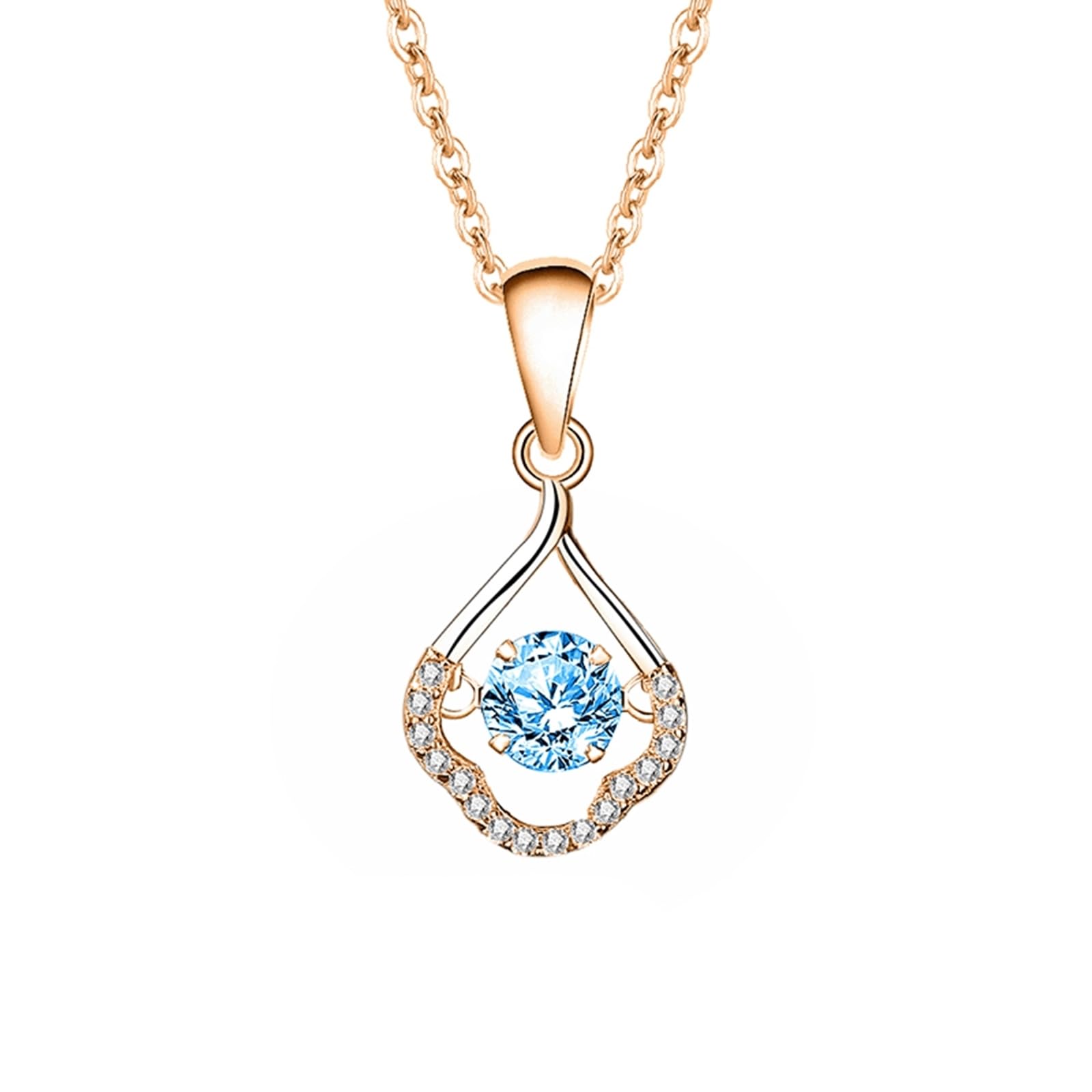 Collar con colgante de gota flotante con forma de gota de agua para mujer, collares para mujer, dorado, topacio y moissanita