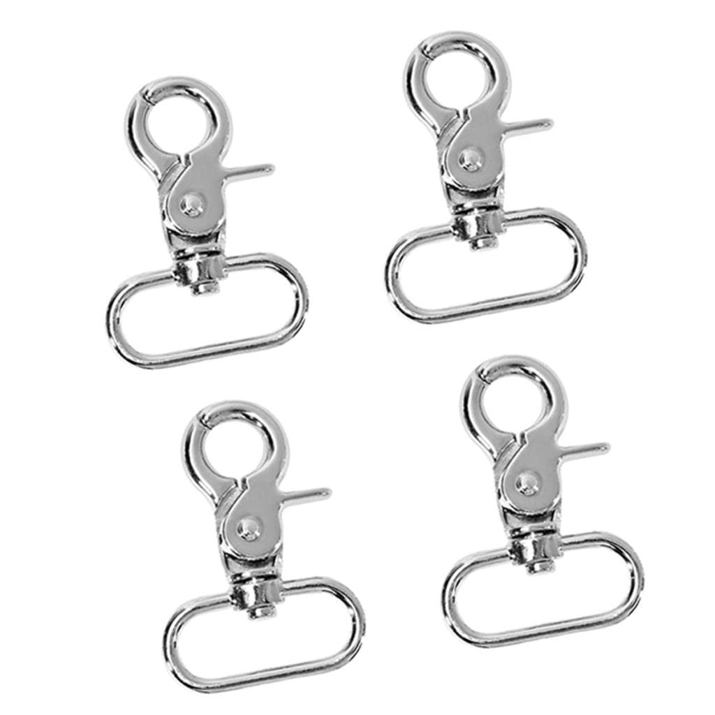 4pcs alloy swivel lobster claw clasps lanyard snap hook with key rings silver