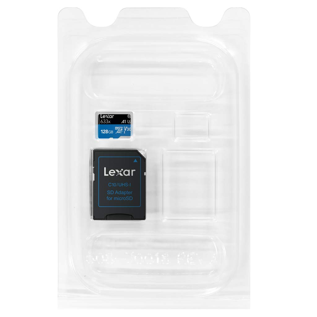 Scheda Lexar 633x 128GB MicroSDXC – UHS-I Classe 10, Fino A 95 MB/s, Per Video 4K E Full HD, Con Adattatore SD