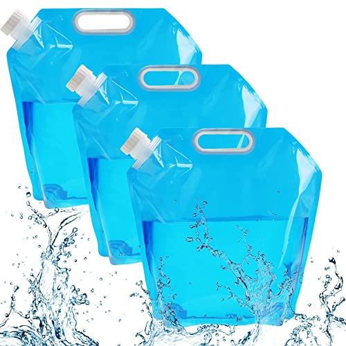 RZMZBY 3 x 5L Borsa Porta Acqua Pieghevole,Contenitori Pieghevoli per Acqua,per Campeggio, Picnic, Escursionismo, Viaggi e Grigliate