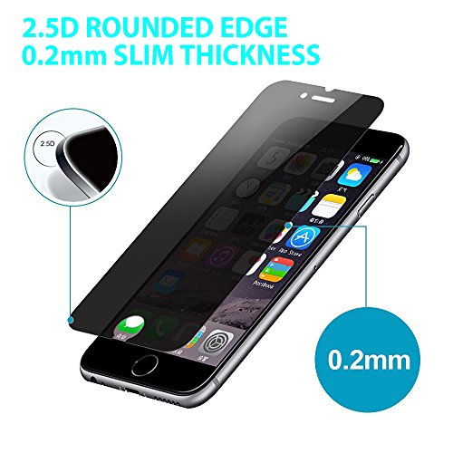 Zuslab Privacy Screen Protector Compatible With Apple Iphone 8 Plus/Iphone 7 Plus, Anti-Spy 2.5D Edge Anti-Scratch 9H Hardness Tempered Glass Screen Protector (2-Way Privacy) #TOP3