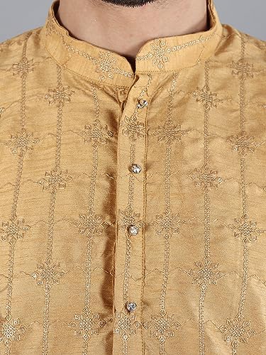 Image of Uri and MacKenzie Embroidery Silk Men's Kurta Pyjama Set