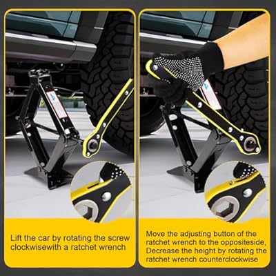 Scissor Jack for Car 3 Ton (6,600 lbs) - Portable Tire Jack Tool KitEquipped with Upgraded Cross Wrench kit, Portable tire Jack Replacement kit, and SUV MPV car Emergency Kit (3T Universal)