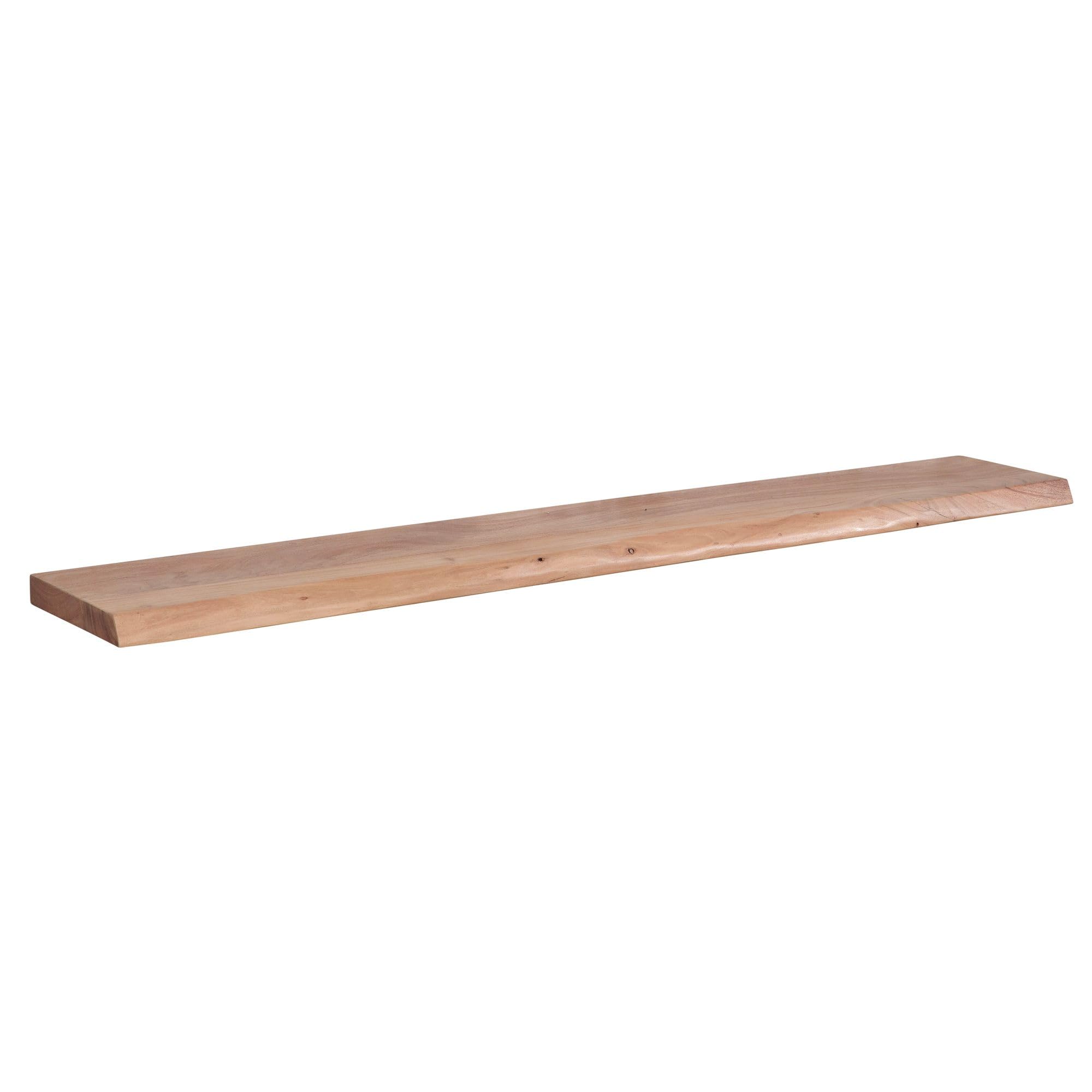 FineBuy Mensola da Parete 160 cm Acacia Massello con Bordo Naturale Marrone