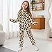 Pensura Girls 2 Pieces Sweatsuits Long Sleeve Hoodie & Sweatpants Fall Winter Clothing Boys Fashion Brown Cheetah Leopard Print Tracksuit Set Outfits Casual Clothes
