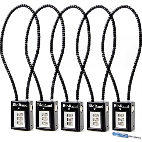 Image of RioRand 15 Inch Combination Gun Cable Lock 3-Digit Keyless Firearm Safety Lock for Pistols Revolver Rifle Shotgun BB Gun with Reset Screwdriver