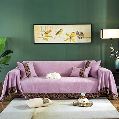 Couch Cover For Dogs Pink Lilac Sofa Covers For 2 Cushion Couch Boho Sofa Slipcovers Soft Couch Protector From Cats Pet Washable Furniture Covers For Sofa And Loveseat, 1 Piece, 71 X 118 In #TOP2