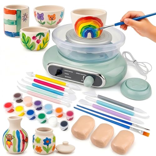 Jasthorine Pottery Wheel for Kids Arts and Crafts Toy Kit Ages 6-12