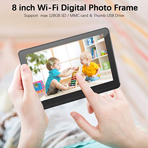 Digital Picture Frame WiFi Digital Photo Frame YEEHAO 1920x1080 Touch Screen, Support Thumb USB Drive and SD Slot, Music Player, Share Photos and Videos via APP, Cloud, Email(8 inch) - Thumbnail 5