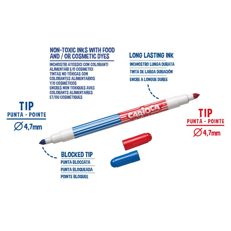 Carioca Marqueurs Métalliques Pointe Fine, 8 Marqueurs De Finition Métallique Pour Toutes Les Surfaces, à Base D'eau, Pointe Bloc, Dérivés De Matériaux Recyclés