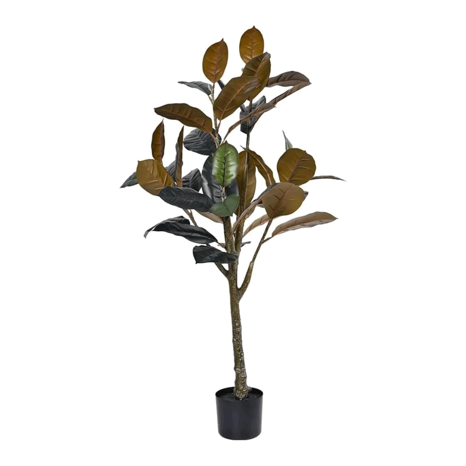 HCZKIUJY Artificial Trees Rubber Tree Faux Plant 120cm/3.9 Ft Fake Tree with Black Flower Pot Fake Plants Indoor Outdoor Decoration
