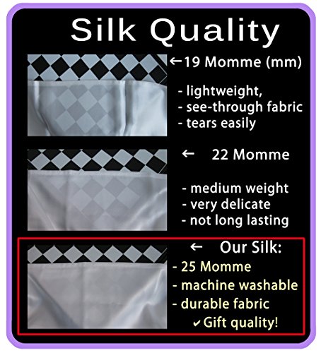 Premium Silk Pillowcase White Standard/Queen Pillowcover Hypoallergenic (25 Momme) Great Gift
