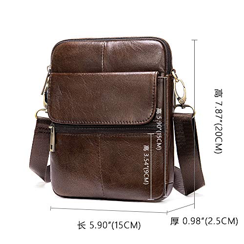 Bolso bandolera teléfono móvil billetera de cuero: cartera cruzada pequeña para hombre negro 5