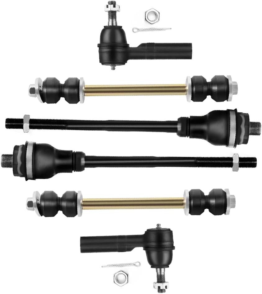 OCPTY - New 6-Piece for 2002-06 for Chevrolet Avalanche 2500 Silverado 1500 2500 3500 HD Suburban 2500 for GMC Sierra 1500 2500 3500 HD Yukon XL 2500 for Hummer H2-2 Outer 2 Inner Tie Rod 2 Sway Bar
