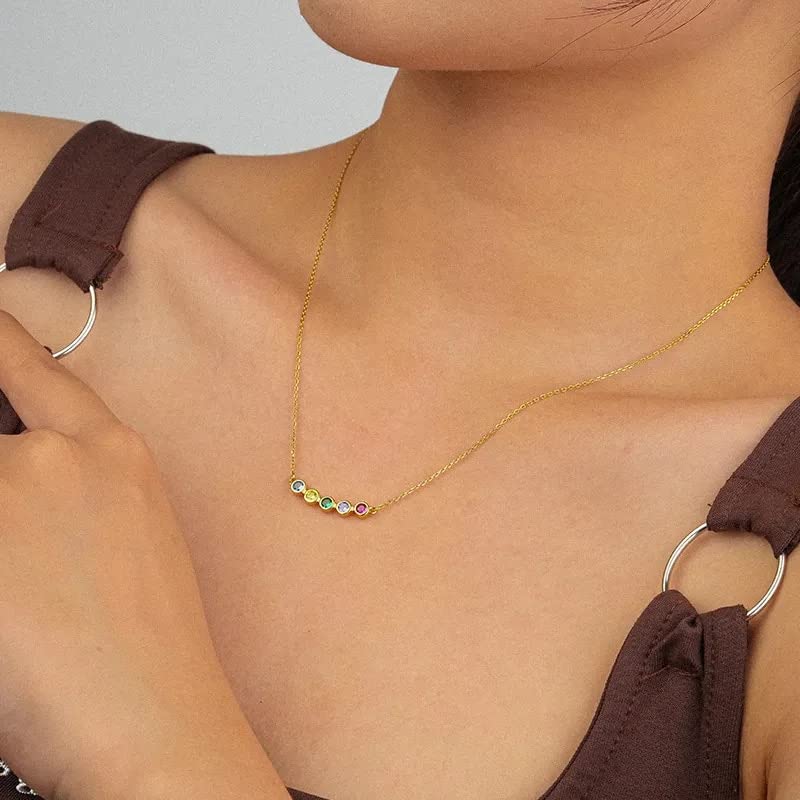 Collier pendentif zircons irisé empilé bijoux tendances - 3