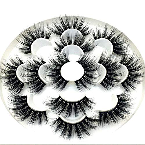 8D 7 Pairs 25mm Mink lashes,Hair False Eyelashes,Handmade Fake Eyelash,Cruelty-free Dramatic Long Wispies Fluffy Lashes (8D-020)