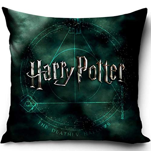 Harry Potter - Funda de cojín (40 x 40 cm), poliéster, Verde, 40 x 40 cm