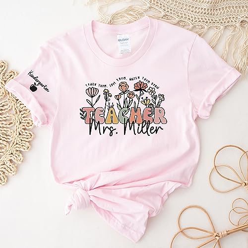 Groovy Teacher Shirt Custom Teacher Tshirt Personalized Teacher Gifts Tshirt End of Year Back to School Shirt 2nd Grade 3rd First Aide Kindergarten PreK Multicolor4