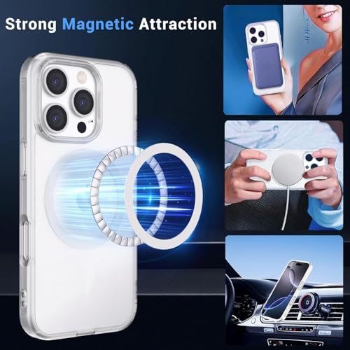 Image of Amozo for iPhone 16 Pro Back Case Cover | Ultra Hybrid Mag-Safe Camera and Drop Protection Back Case Cover for iPhone 16 Pro - (Polycarbonate|Clear)