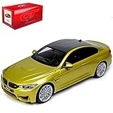 spirit bmw 2002 slotcar Aus Resin mit Plastikteilen B-M-W M4 4er F32 Coupe Gelb Competition Package Ab 2013 Nr 164 1/18 GT Spirit Modell Auto mit individiuellem Wunschkennzeichen