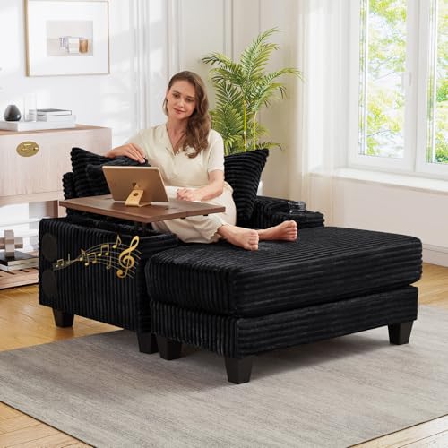 Sillón Plegable Comodo Negro miniatura 1